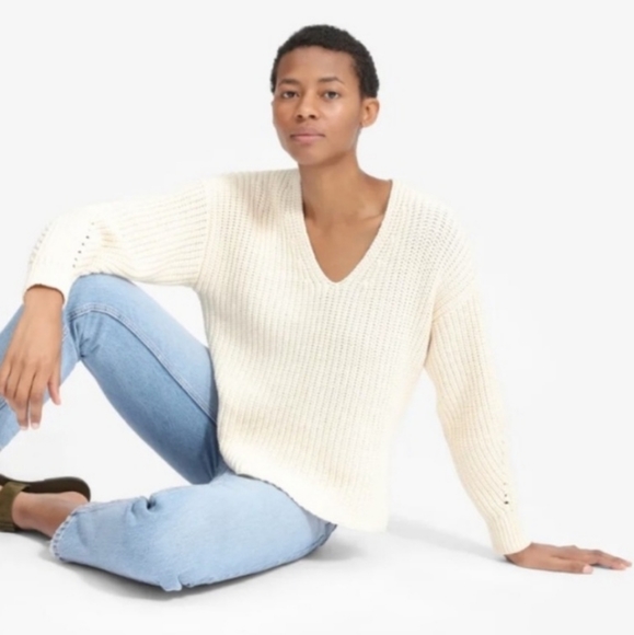Everlane Sweaters - Everlane Texture Cotton V-neck Sweater
